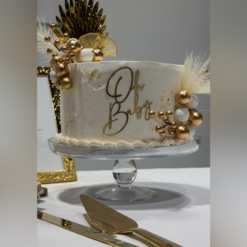 Amazon Gold "Oh Baby" Cake Topper Set
